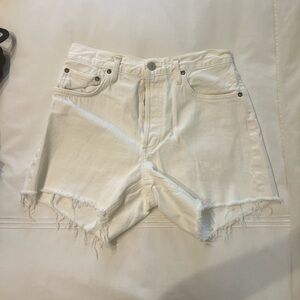 AGOLDE Parker vintage cut off shorts - white